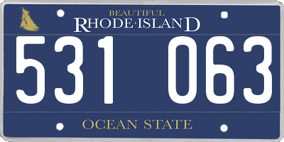 RI license plate 531063