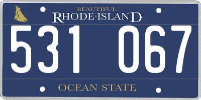 RI license plate 531067