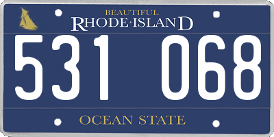 RI license plate 531068