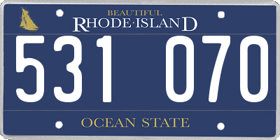 RI license plate 531070
