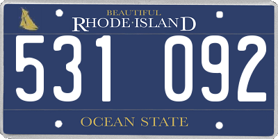 RI license plate 531092