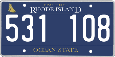 RI license plate 531108
