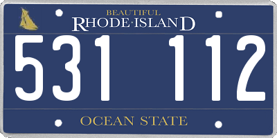 RI license plate 531112