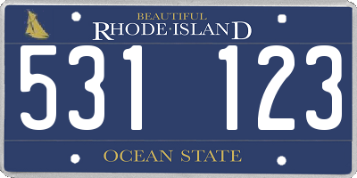 RI license plate 531123