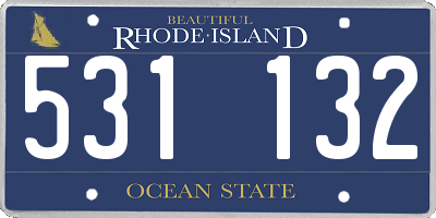 RI license plate 531132