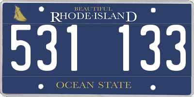RI license plate 531133