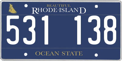 RI license plate 531138