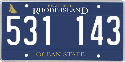 RI license plate 531143