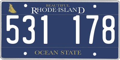 RI license plate 531178