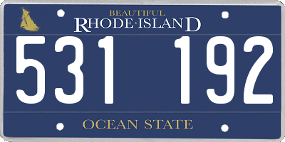 RI license plate 531192