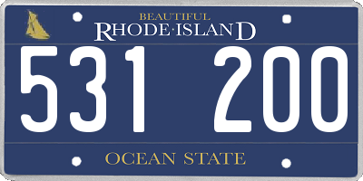 RI license plate 531200