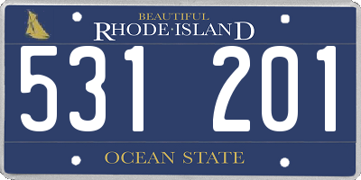 RI license plate 531201