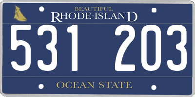 RI license plate 531203