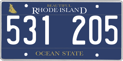 RI license plate 531205