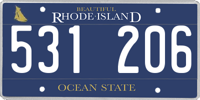 RI license plate 531206