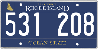 RI license plate 531208