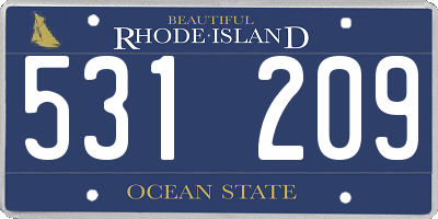 RI license plate 531209