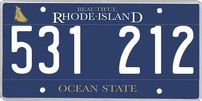RI license plate 531212