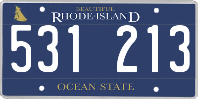 RI license plate 531213