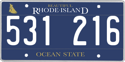 RI license plate 531216