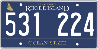RI license plate 531224