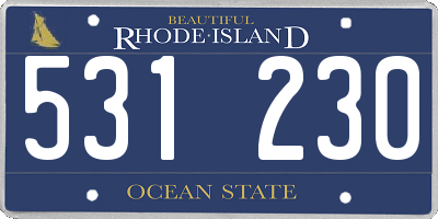 RI license plate 531230