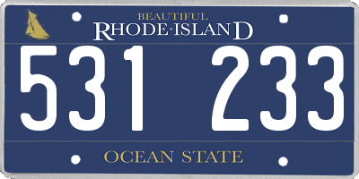 RI license plate 531233