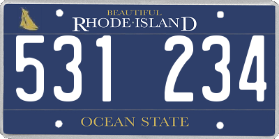 RI license plate 531234