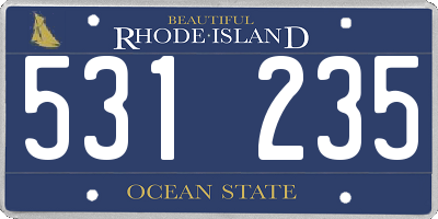 RI license plate 531235