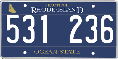 RI license plate 531236