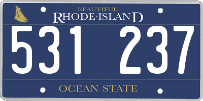 RI license plate 531237