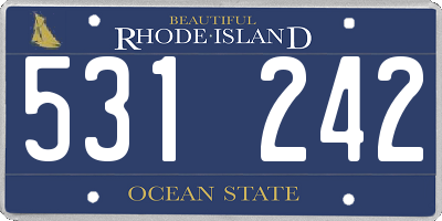 RI license plate 531242