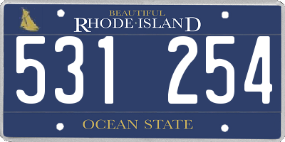 RI license plate 531254