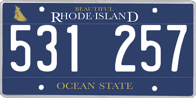RI license plate 531257