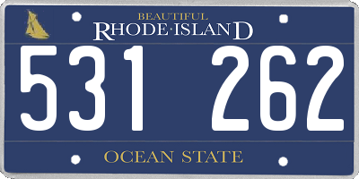 RI license plate 531262
