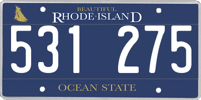 RI license plate 531275