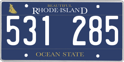 RI license plate 531285