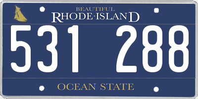 RI license plate 531288