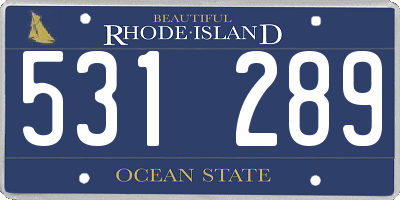 RI license plate 531289