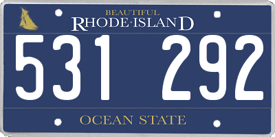 RI license plate 531292