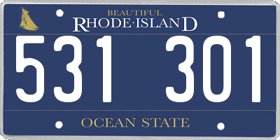 RI license plate 531301