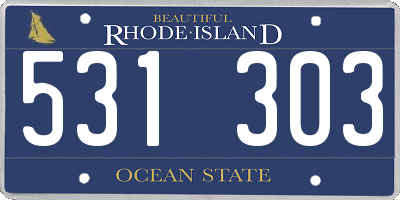 RI license plate 531303