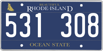 RI license plate 531308
