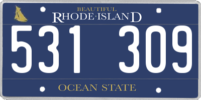 RI license plate 531309