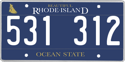 RI license plate 531312
