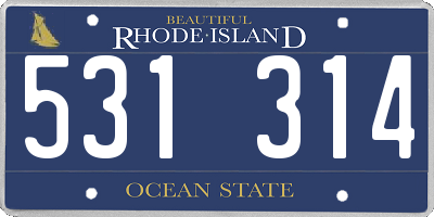RI license plate 531314
