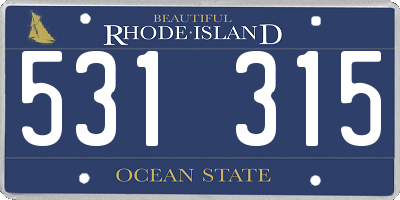 RI license plate 531315