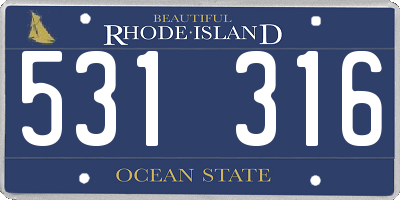 RI license plate 531316