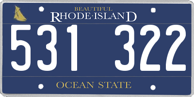 RI license plate 531322