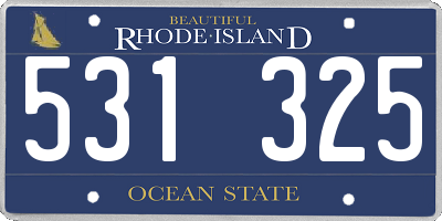 RI license plate 531325